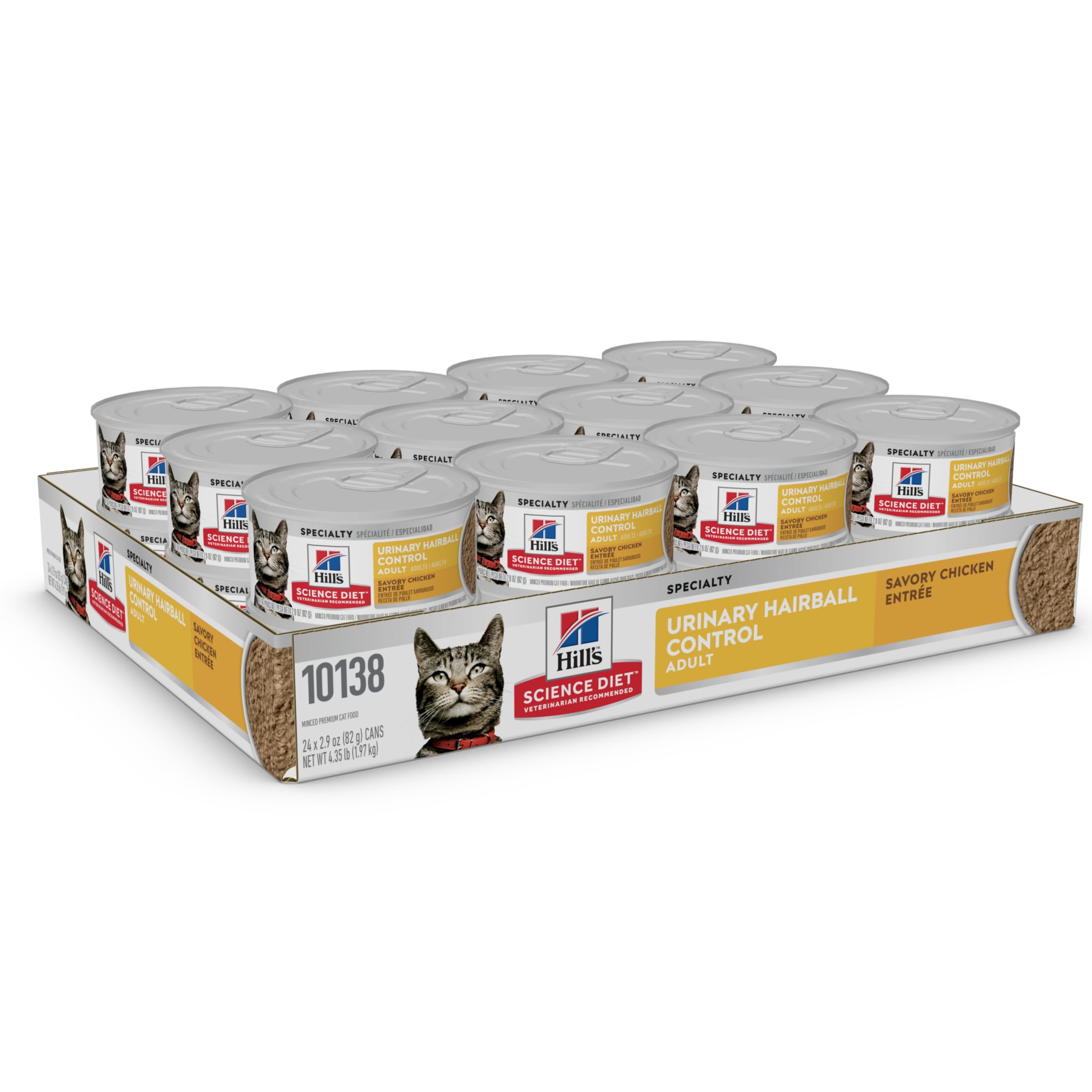 Hill's Science Diet Urinary Hariball Control, Adult 1-6, Urinary Track Health & Hairball Control Support, Wet Cat Food, Chicken Minced, 2.9 oz Can, Case of 24 🍁 All In One Marketplace Canada