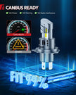 Torchbeam H4 9003 HB2 LED Headlight Bulbs, 1000% Super Brightness 1:1 Mini Size H4 Headlight Bulbs, 6500K Cool White 9003 Halogen Replacement, Plug and Play, Pack of 2 🍁 All In One Marketplace Canada