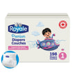 Royale Premium Diapers, Size 1 (8-14 lb), 198 Count, Disposable Baby Diapers (Packaging may vary) 🍁 All In One Marketplace Canada
