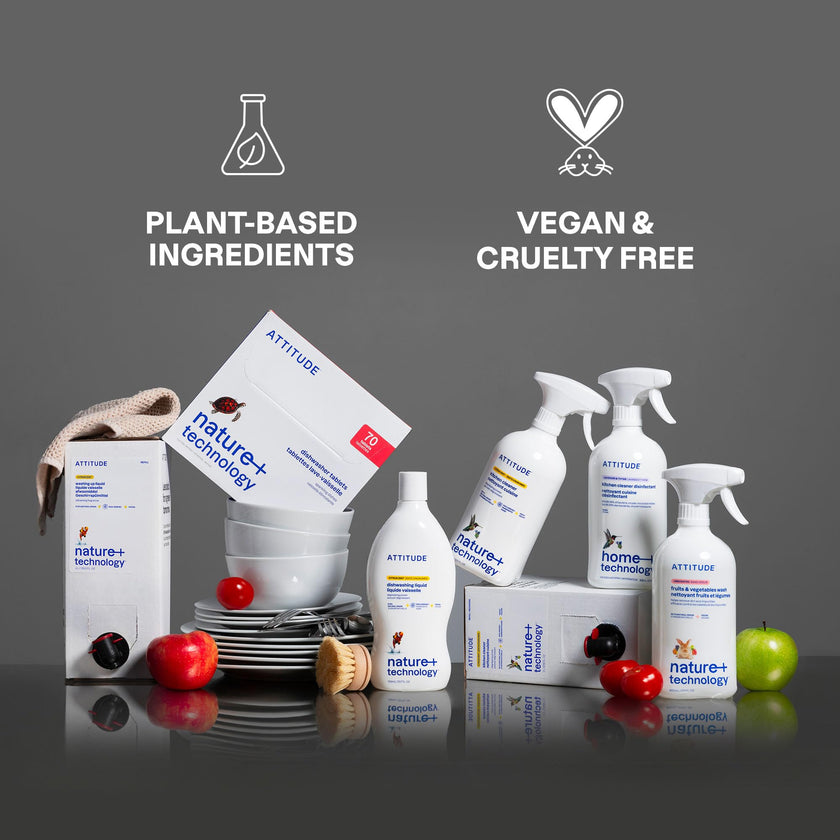 ATTITUDE Dishwasher Pods, Plant-Based & Vegan, Phosphate-Free Detergent Tablets, Naturally Derived, Unscented, 70 Count 🍁 All In One Marketplace Canada
