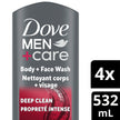 Dove Men+Care Body and Face Wash with 24-hour Nourishing Micromoisture, Deep Clean, Men's Body Wash, 532mL (Pack of 4) 🍁 All In One Marketplace Canada