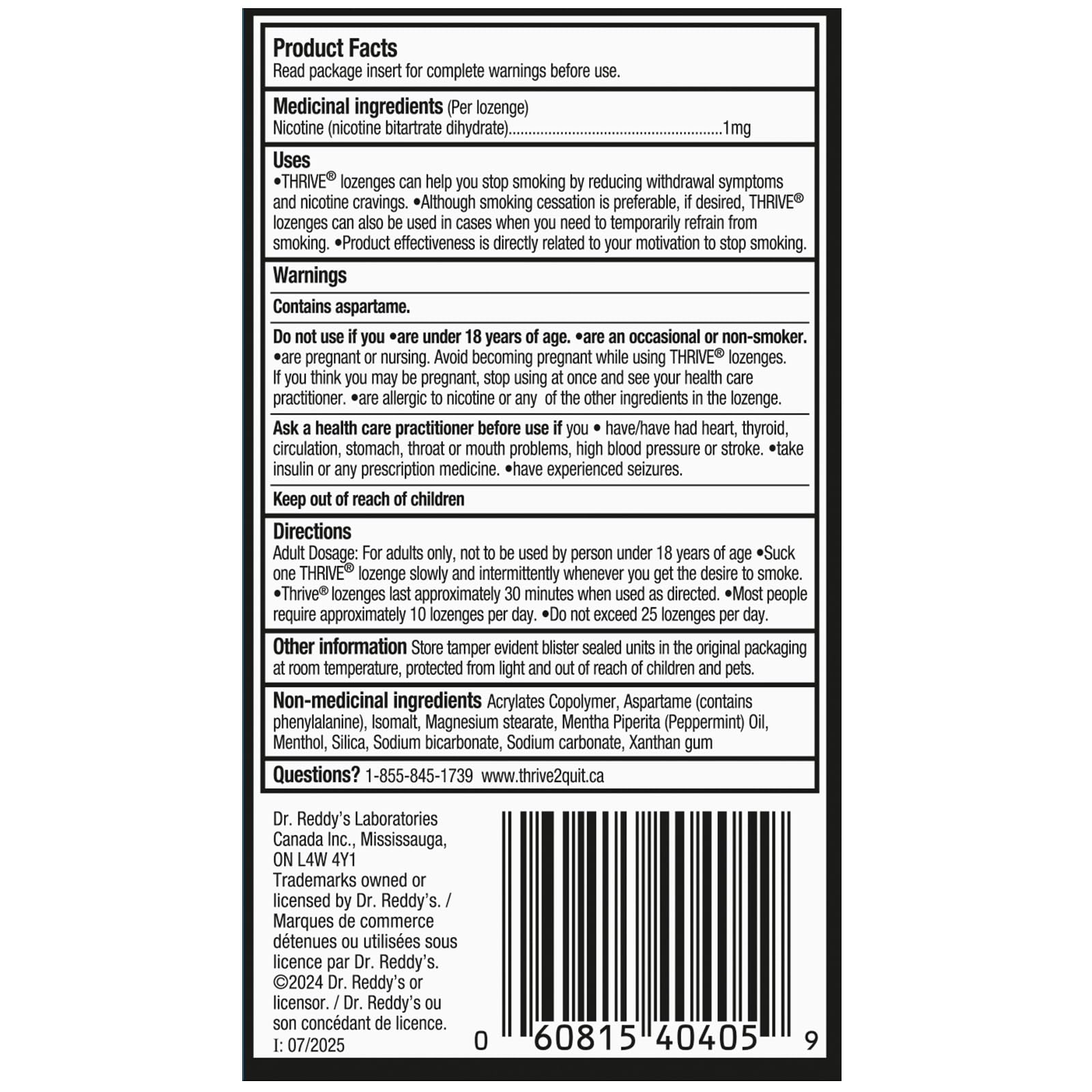 THRIVE Lozenges 1 mg (Peppermint) (Value Pack) 🍁 All In One Marketplace Canada