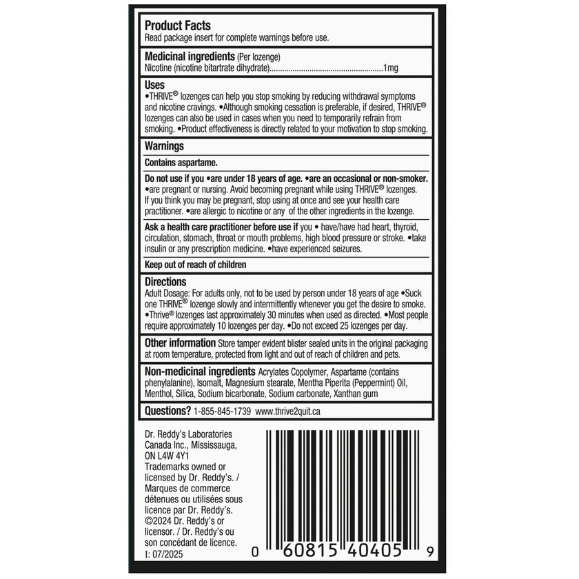 THRIVE Lozenges 1 mg (Peppermint) (Value Pack) 🍁 All In One Marketplace Canada