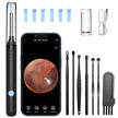 LMECHN Ear Wax Removal, Ear Cleaner with 7 Pcs Ear Set, Ear Wax Removal Tool Camera with 1080P Ear Otoscope & 6 LED Lights, Wireless Ear Pick for Ear Cleaning with 6 Ear Spoons Black 🍁 All In One Marketplace Canada