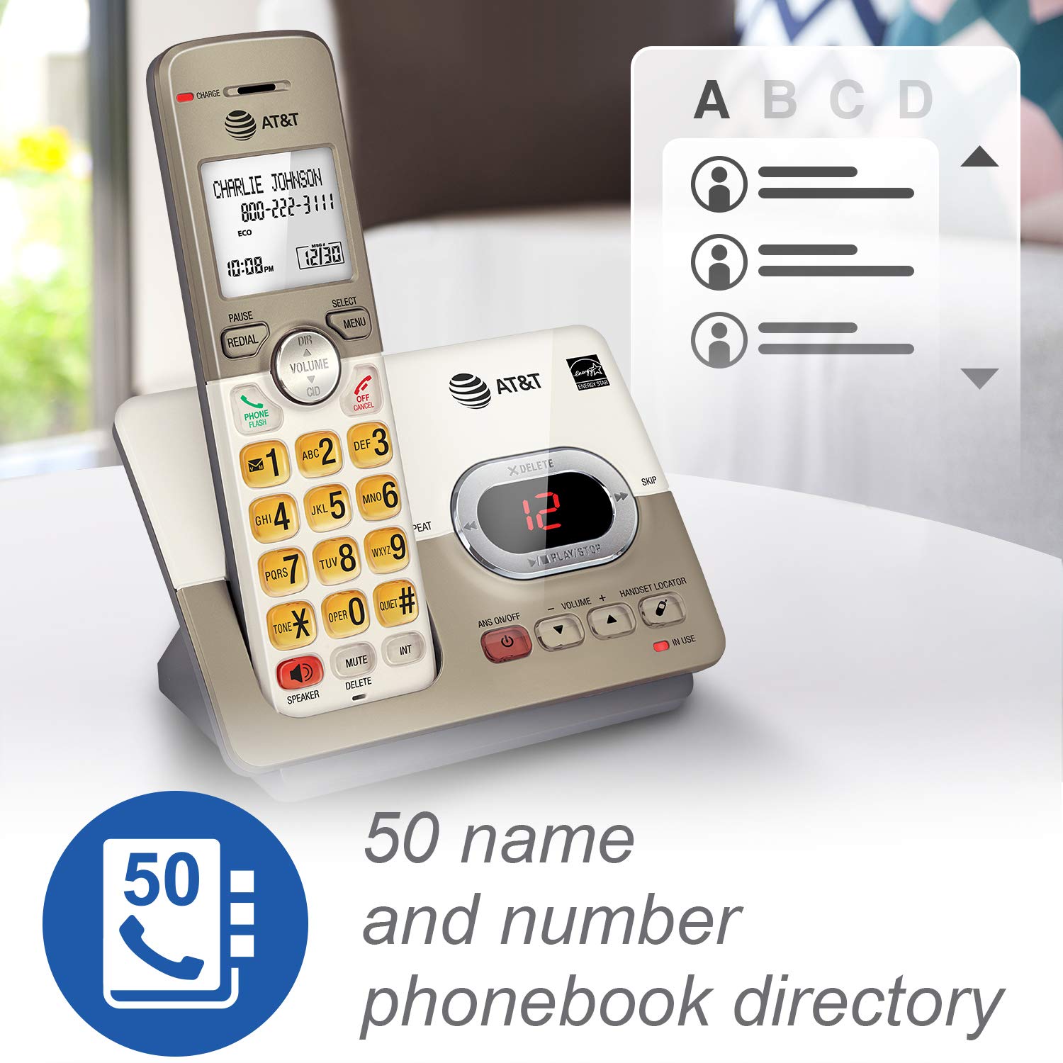 AT&T EL52203 2-Handsets Cordless Phone System with Answering System, Caller ID/Call Waiting - DECT 6.0 - Upto 14 Minutes Recording Time 🍁 All In One Marketplace Canada