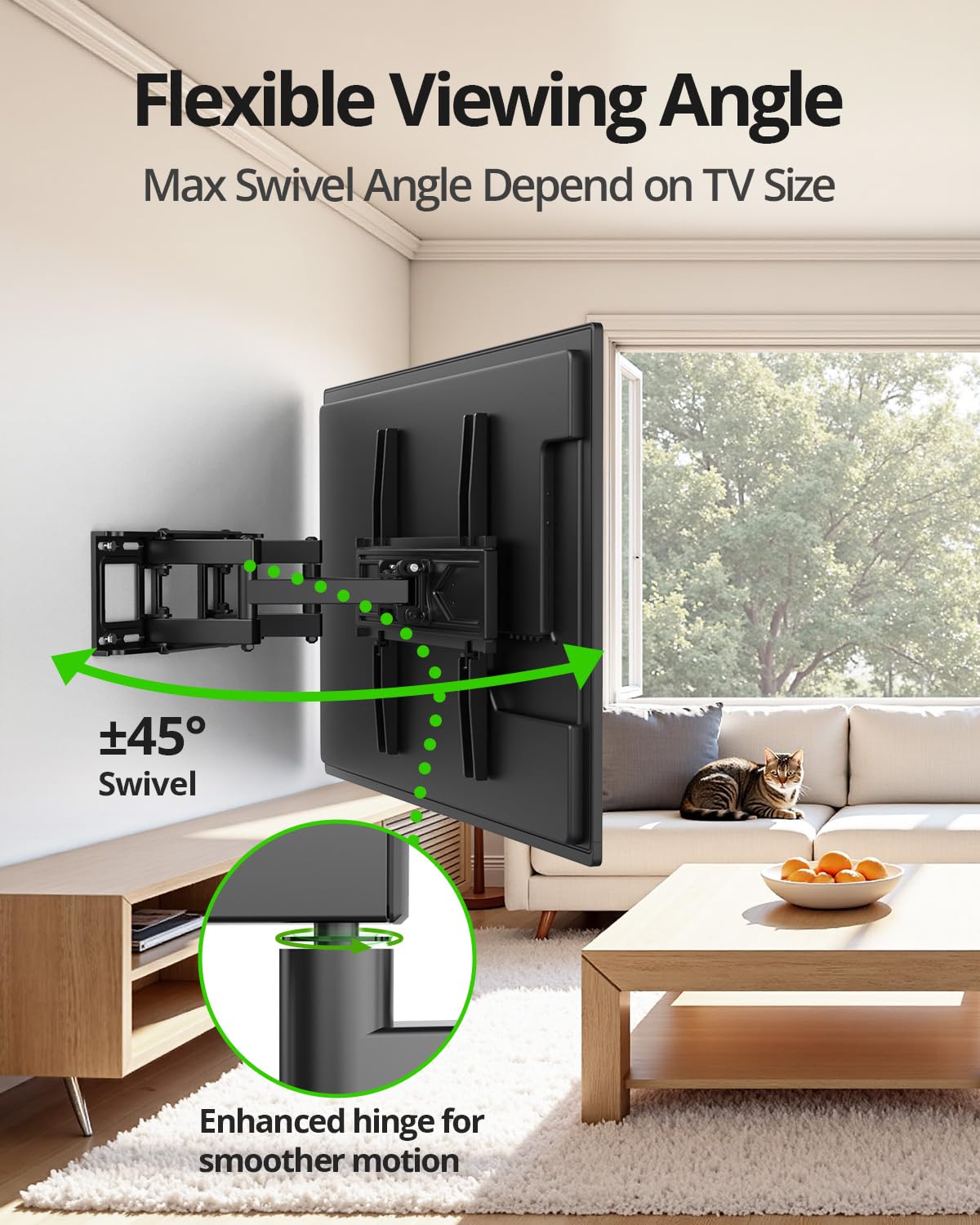 USX MOUNT Full Motion TV Wall Mount for Most 32-70 inch TVs up to 99 Lbs, Wall Mount TV Bracket with Articulating Swivel Tilting, TV Mount Fit 12