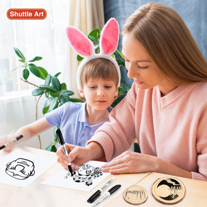 Shuttle Art Permanent Markers, 30 Pack Black Permanent Marker set,Fine Point, Works on Plastic,Wood,Stone,Metal and Glass for Doodling, Marking… 🍁 All In One Marketplace Canada