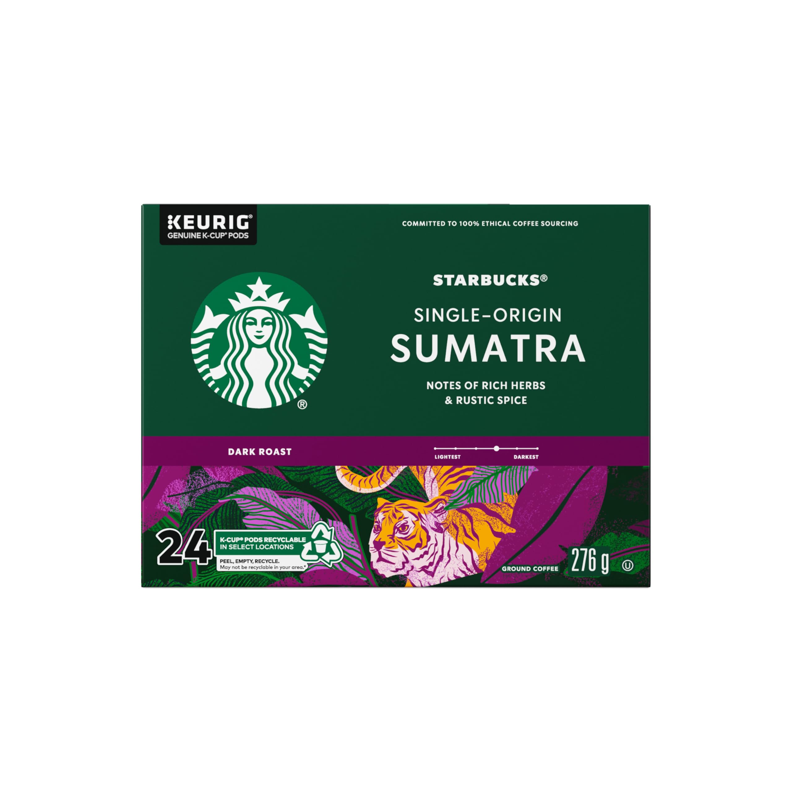 STARBUCKS Single Origin Sumatra Coffee, Keurig Pods, K-cups, 276 g 🍁 All In One Marketplace Canada