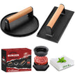 Grilliance 5pcs Smash Burger Press Kit, 3 in 1 Hamburger Press Patty Maker, Cast Iron Burger Press Round & Rectangle, 100pcs Wax Paper for Grill, Griddle, Flat top, Kitchen, Cooking 🍁 All In One Marketplace Canada