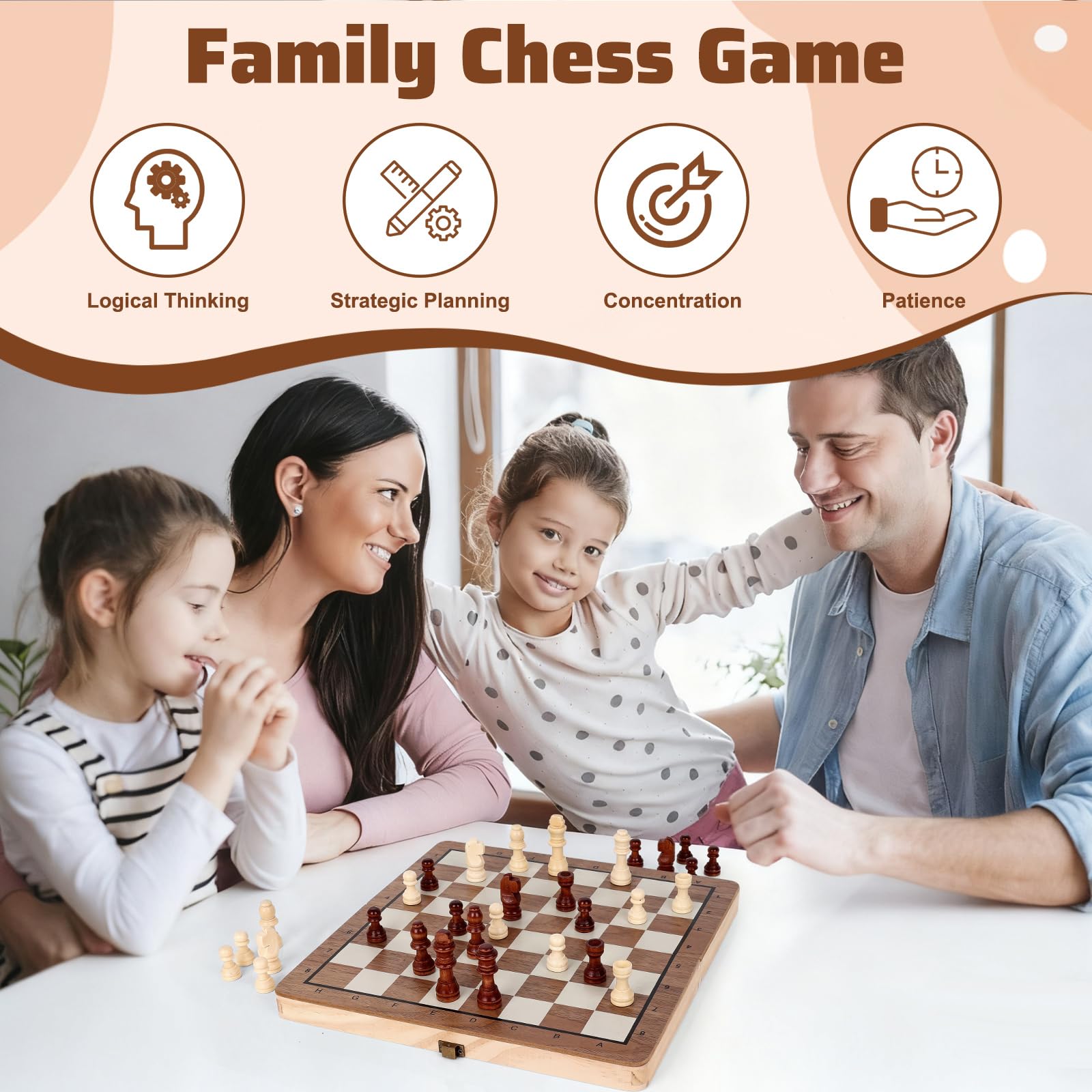 Joneytech Wooden Chess Set,11.5 inch Magnetic Chess Board Folding Design with Storage Travel Chess Game for Kids, Adults and Family Game Night 🍁 All In One Marketplace Canada