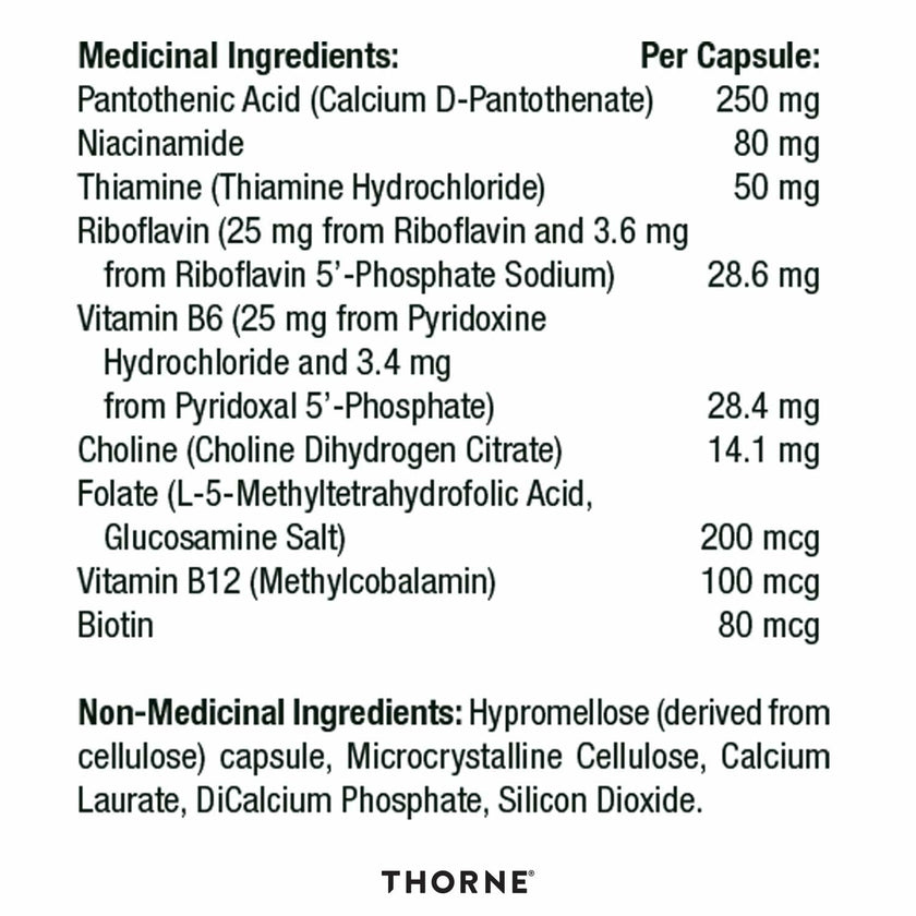 Thorne Stress B-Complex - Vitamin B Complex for Stress Support - 60 Capsules - 60 Servings 🍁 All In One Marketplace Canada