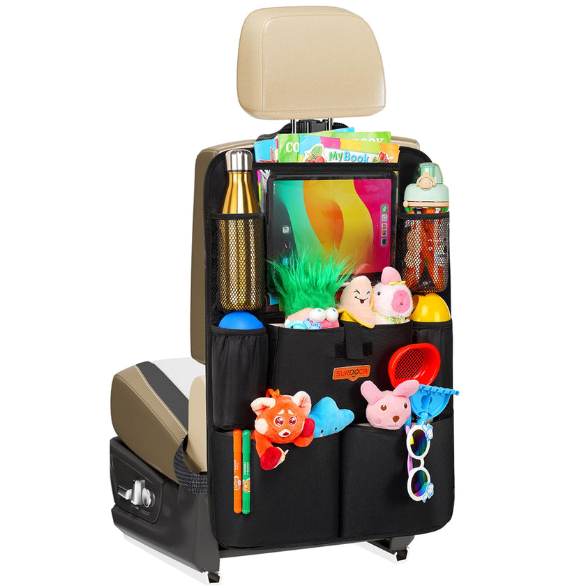 SURDOCA Backseat Car Organizer,4th Gen Back Seat Protector with 11 Inch Tablet Holder, 8 Pockets,Car Storage Accessories Back Seat Organizer for Kids 🍁 All In One Marketplace Canada