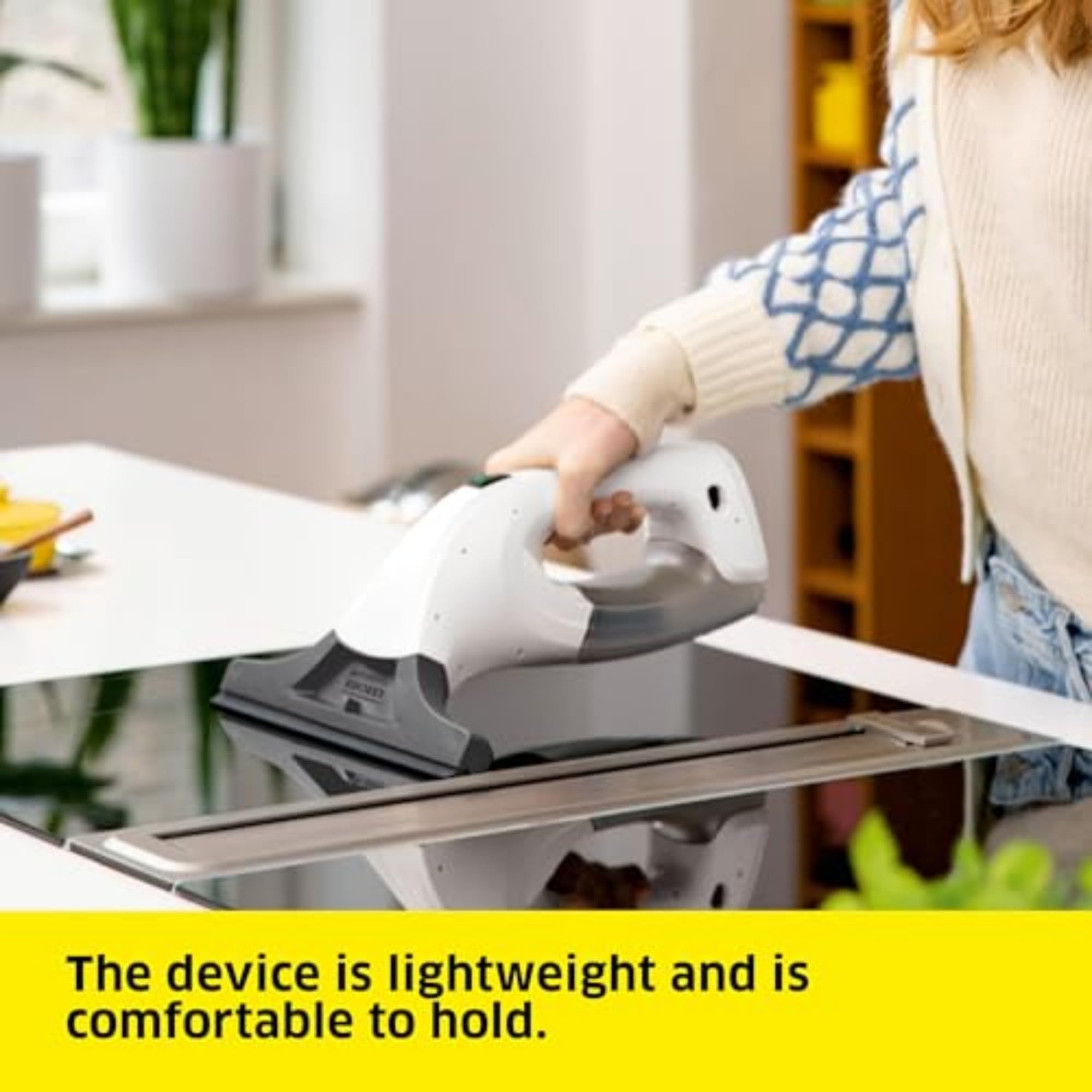 Kärcher WV1 Plus - 2-in-1 Electric Window Vacuum Squeegee - Cleans Showers, Mirrors, Glass, and Countertops - 10 in. Squeegee Blade - White 🍁 All In One Marketplace Canada