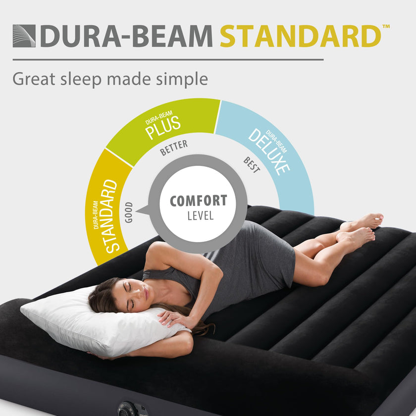 INTEX 64147ED Dura-Beam Standard Pillow Rest Air Mattress: Fiber-Tech – Full Size – Built-in Electric Pump – 10in Bed Height – 600lb Weight Capacity 🍁 All In One Marketplace Canada