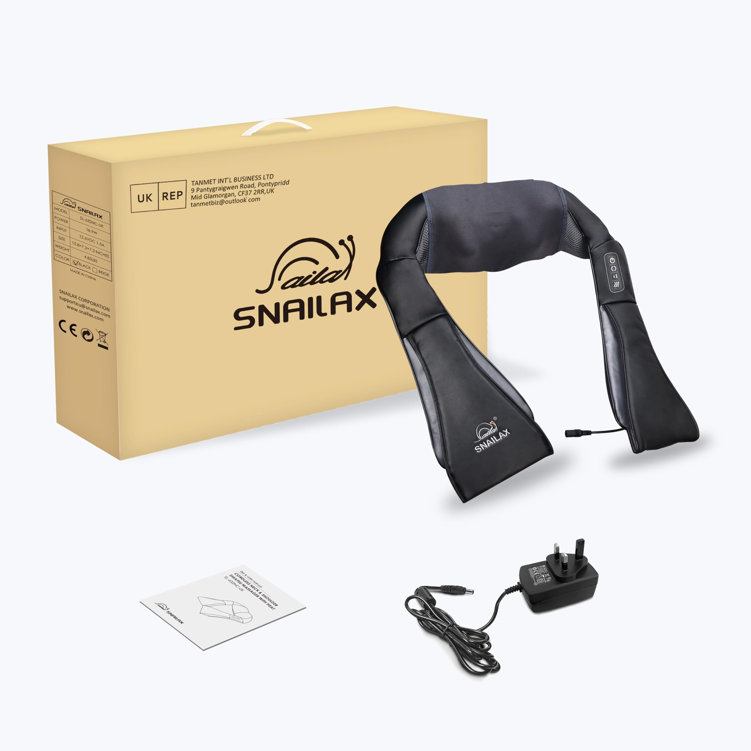 Snailax Cordless Shiatsu Neck Massager, Kneading Shoulder Massage with Heat 🍁 All In One Marketplace Canada