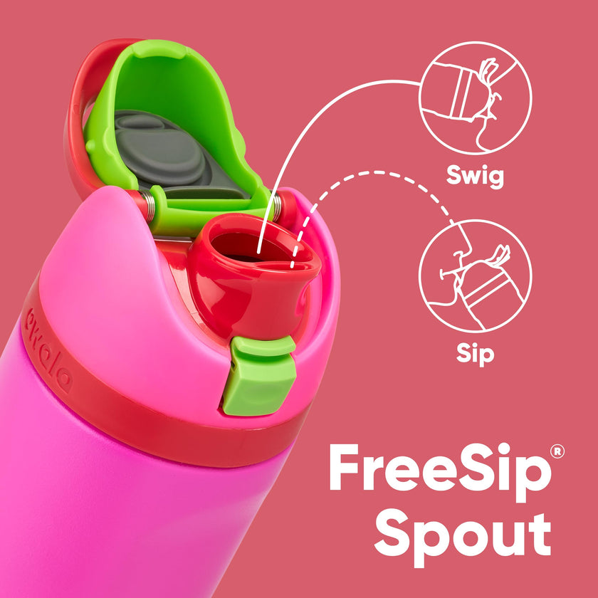 Owala Kids FreeSip Insulated Stainless Steel Water Bottle with Straw, BPA-Free Sports Water Bottle, Great for Travel, 16 oz, All the Berries 🍁 All In One Marketplace Canada