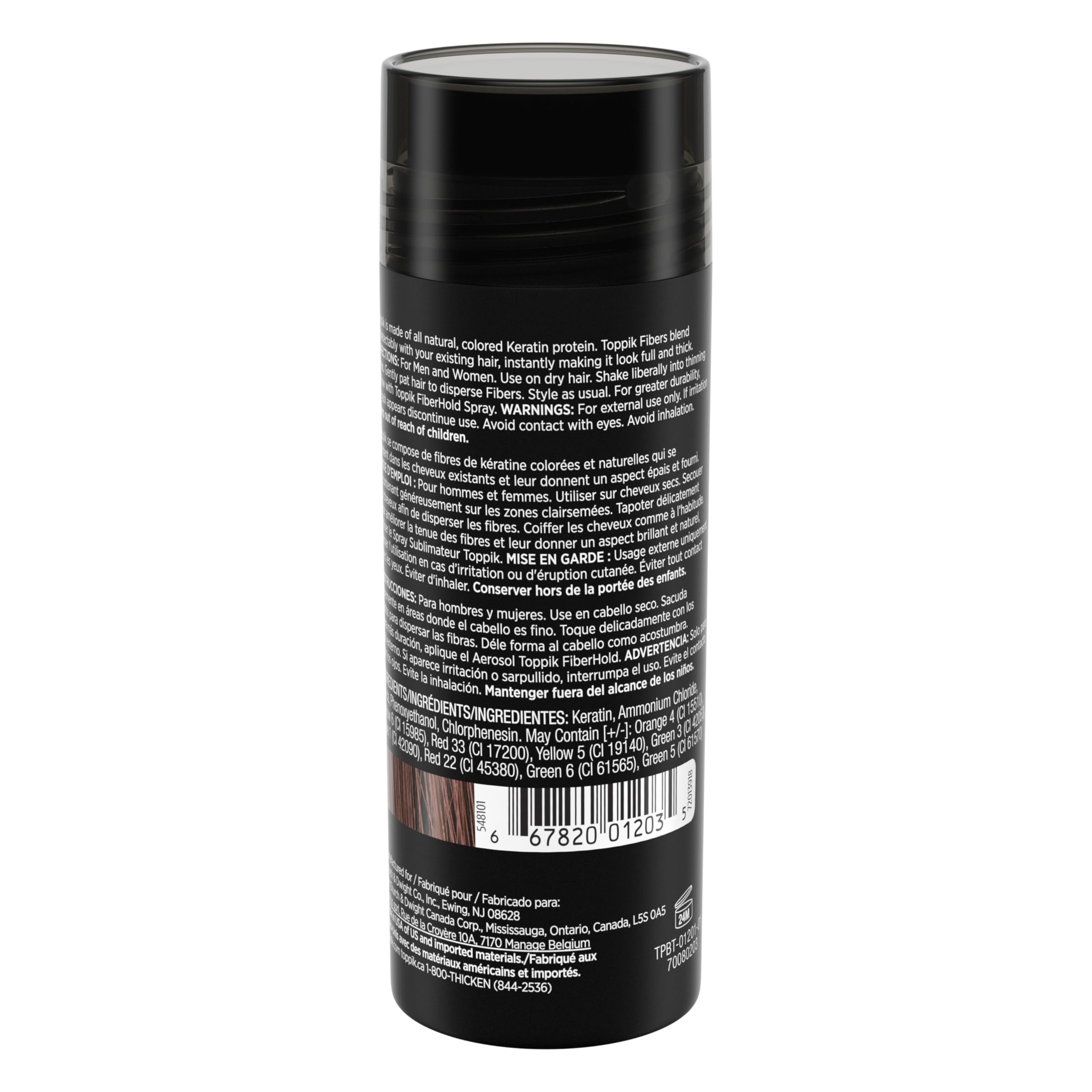 TOPPIK Hair Building Fibers, 27.5 g, Fill In Fine or Thinning Hair, Instantly Thicker Looking, Multiple Shades for Men & Women 🍁 All In One Marketplace Canada