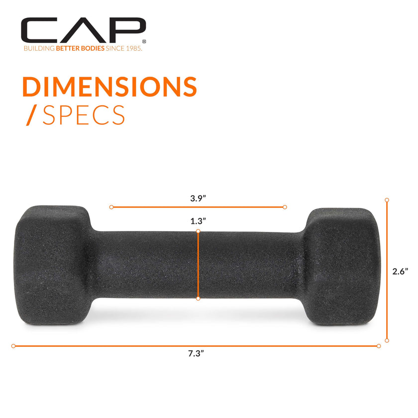 CAP Barbell Neoprene Dumbbell Weights, 5 lb Pair, Black 🍁 All In One Marketplace Canada