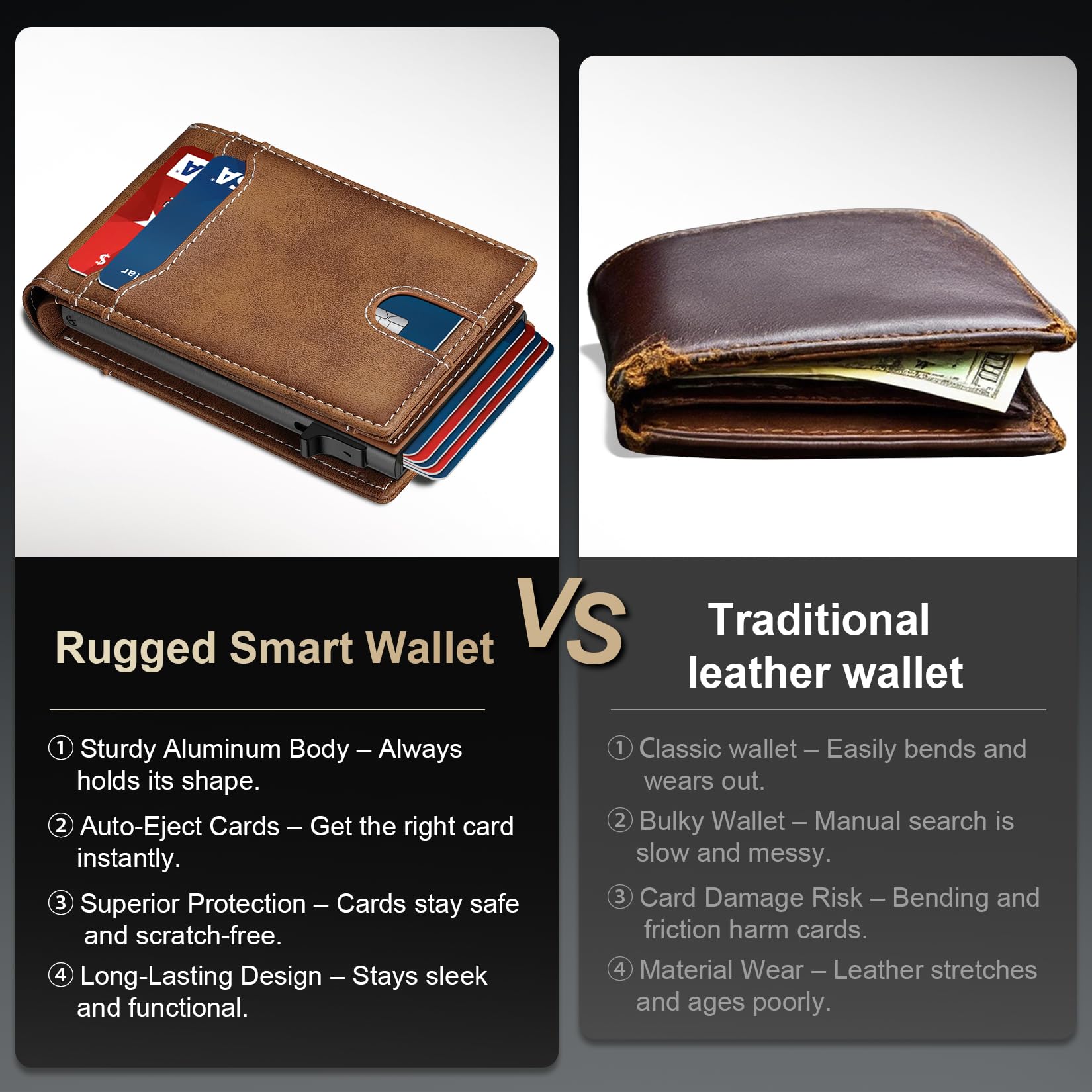 furid RFID Wallet for Men Minimalist: Slim Pop Up Wallet with ID Window - Smart Card Holder for Men - Gift for Father Husband on Father’s Day Birthday Anniversary 🍁 All In One Marketplace Canada