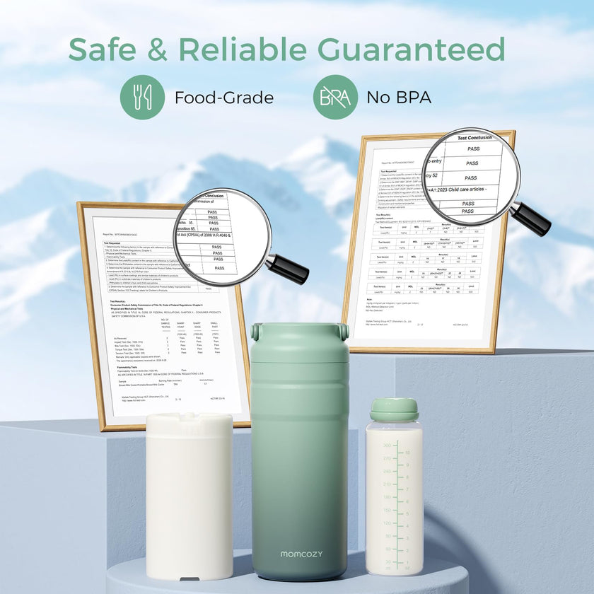 Momcozy Portable Breast Milk Cooler for Travel, 24H Ice-Free Cooling Breastmilk Storage Bottles 12oz Container, Leak Proof Outdoor Small Freezer, Baby Breastfeeding Essential Gift for New Moms 🍁 All In One Marketplace Canada