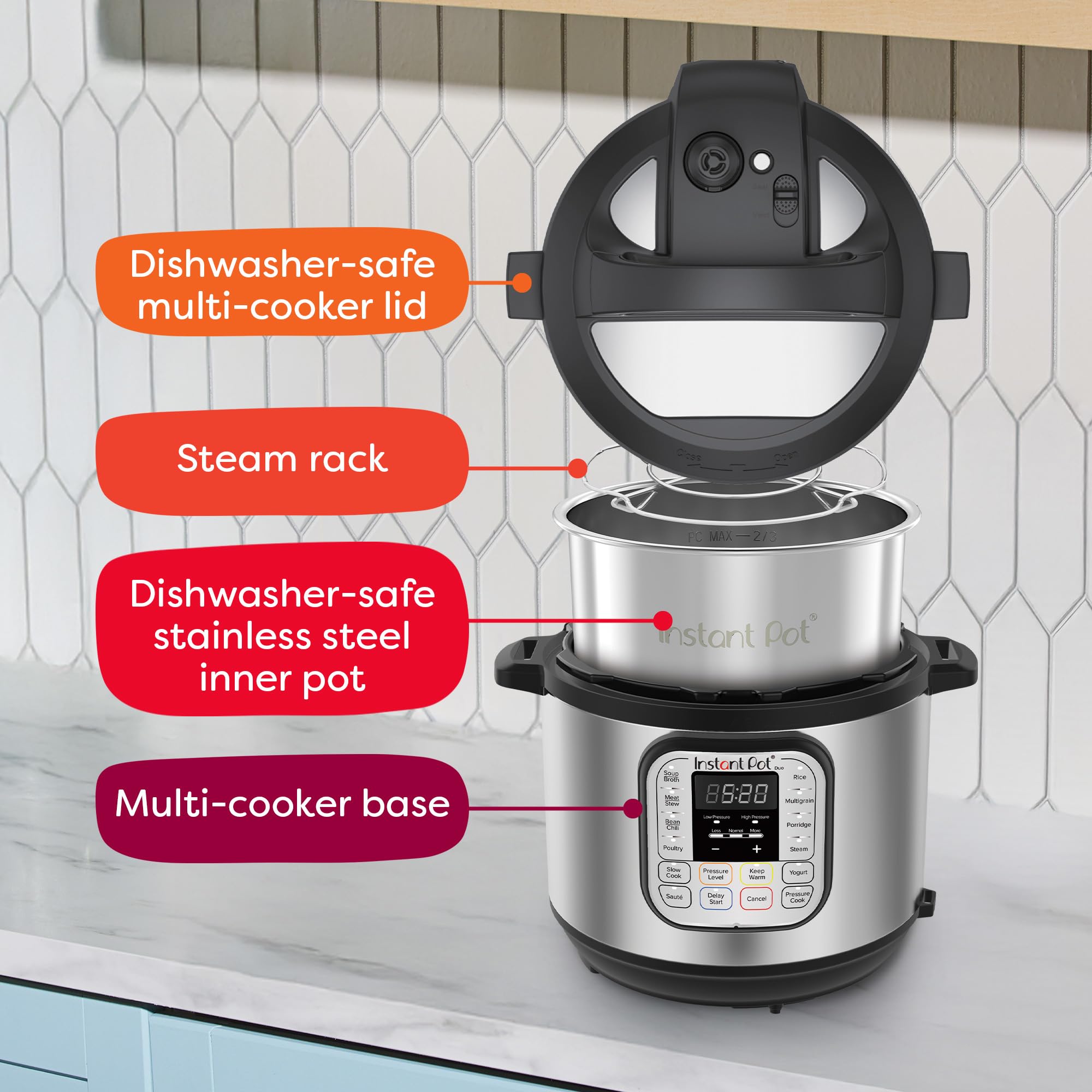 Instant Pot Duo 7-in-1 Electric Pressure Cooker, Slow Cooker, Rice Cooker, Steamer, Saute, Yogurt Maker, Warmer & Sterilizer, Includes App With Over 800 Recipes, Stainless Steel, 6 Quart 🍁 All In One Marketplace Canada