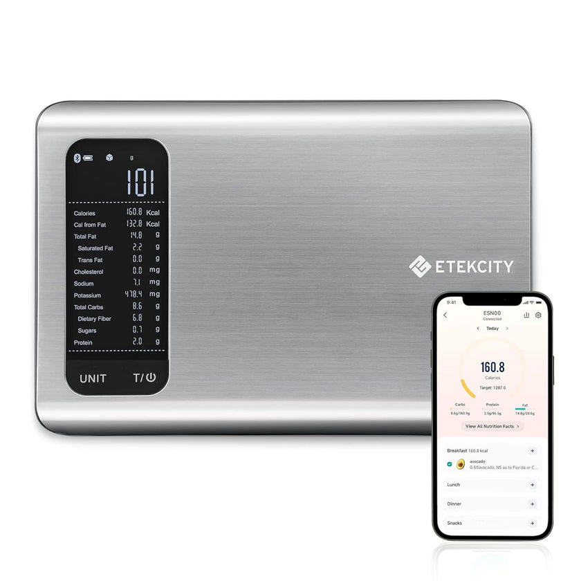 Etekcity Smart Food Nutrition Kitchen Scale, Digital Grams and Ounces for Weight Loss, 19 Facts Tracking, Baking, Cooking, Portion Control, Macro, Keto, 11 Pounds-Large, 304 Stainless Steel 🍁 All In One Marketplace Canada