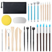 Amrules Clay Tools Kit, 27 PCS Pottery Tools, Practical Polymer Clay Sculpting Tools Kit, Air Dry Clay Tools Set for Adults, Pottery Craft, Dotting, Carving, Drawing, Molding, Modeling, Shaping 🍁 All In One Marketplace Canada