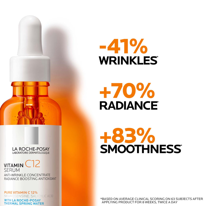 La Roche-Posay Vitamin C Serum, 12% Pure Vitamin C Anti-Aging and Illuminating Facial Serum to Help Reduce the Look of Fine Lines, Improve Skin Radiance & Texture, Suitable for Sensitive Skin 30mL 🍁 All In One Marketplace Canada