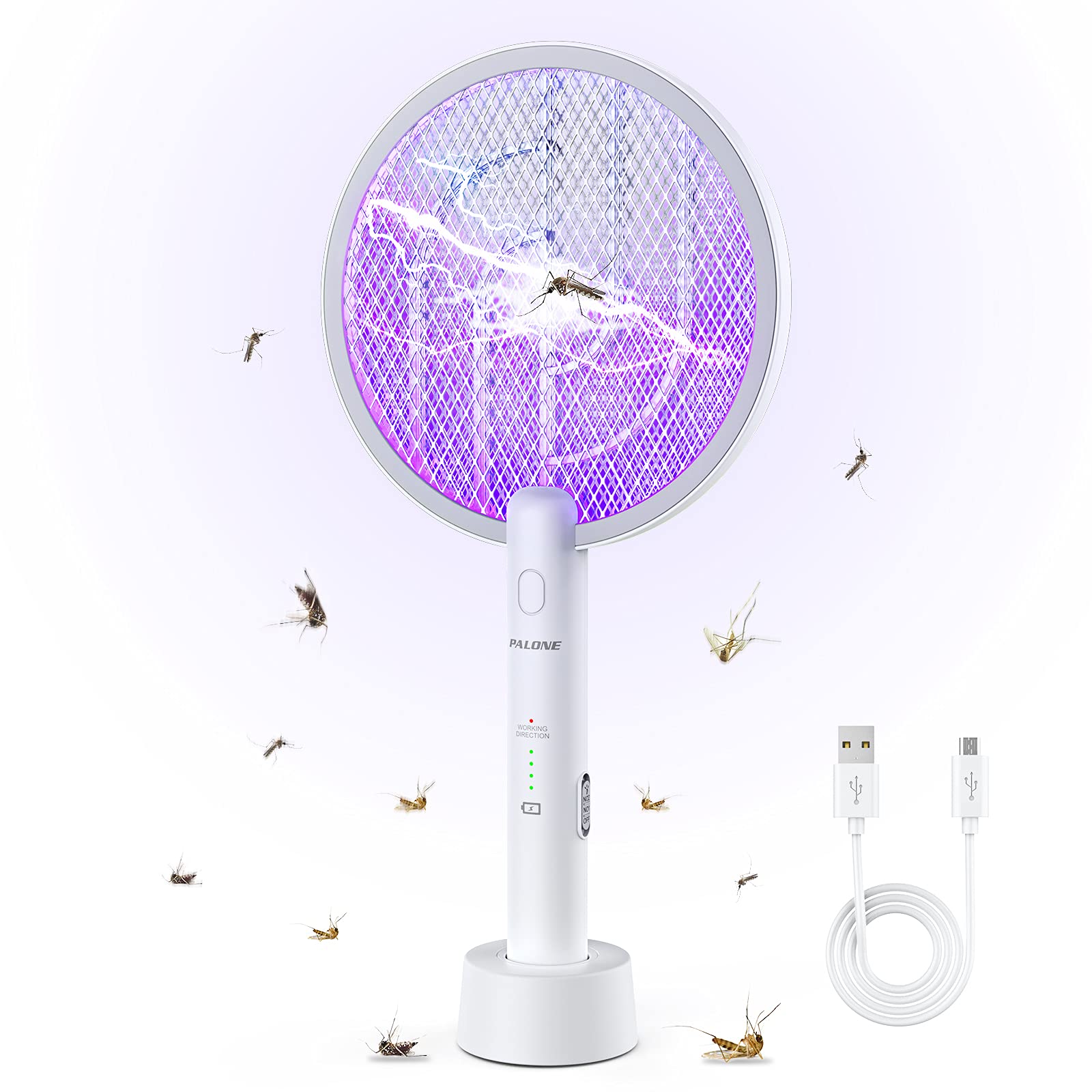 PALONE Bug Zapper Racket, Electric Bug Zapper, 4000V Electric Swatter 3 Layers Lamp, Indoor Zapper Without Waving Hands for Kitchen, Home, Garden and Outdoors 🍁 All In One Marketplace Canada