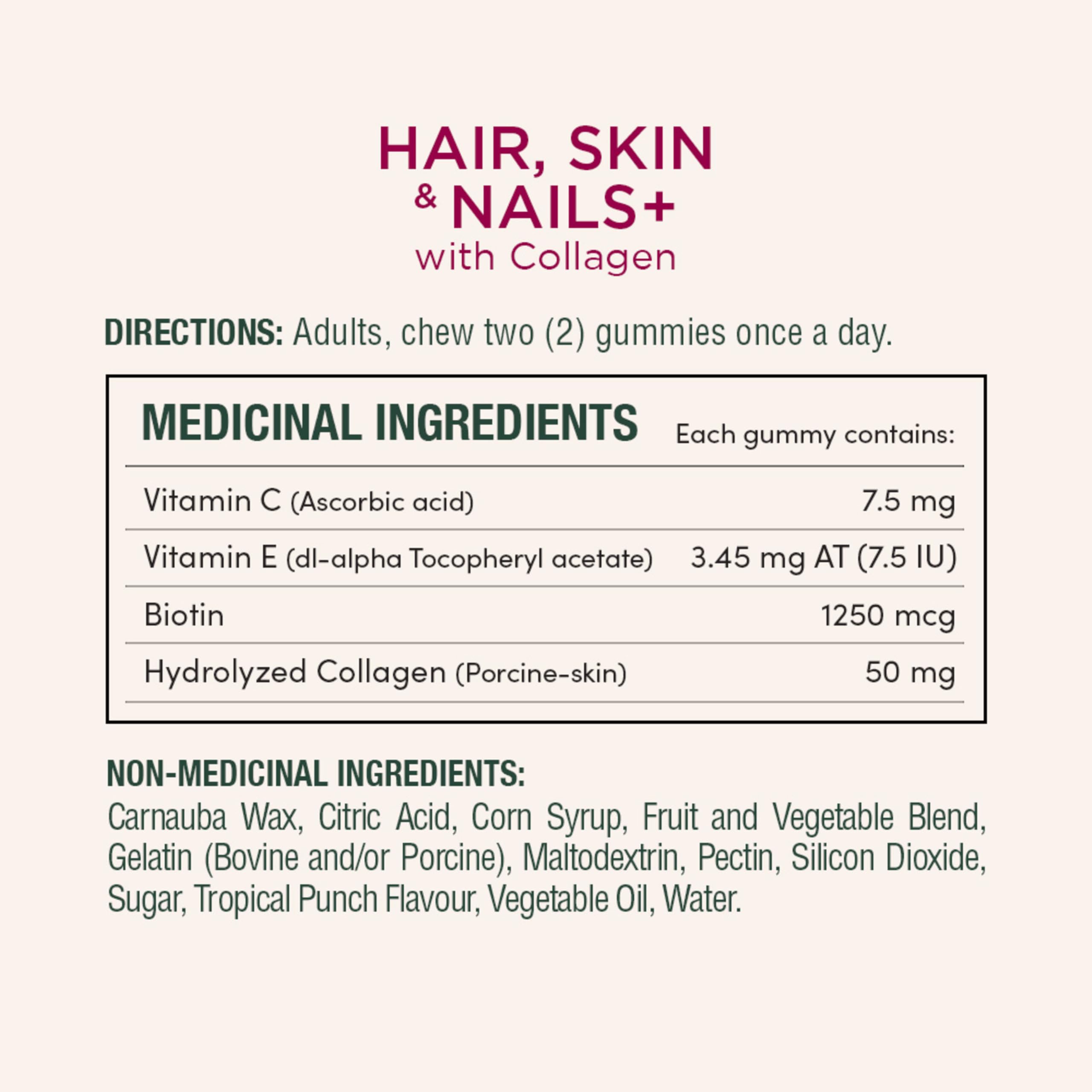 NATURE'S BOUNTY Hair, Skin & Nails Plus Collagen, Maintains Health Of Hair, Skin & Nails, 412.5 g 🍁 All In One Marketplace Canada