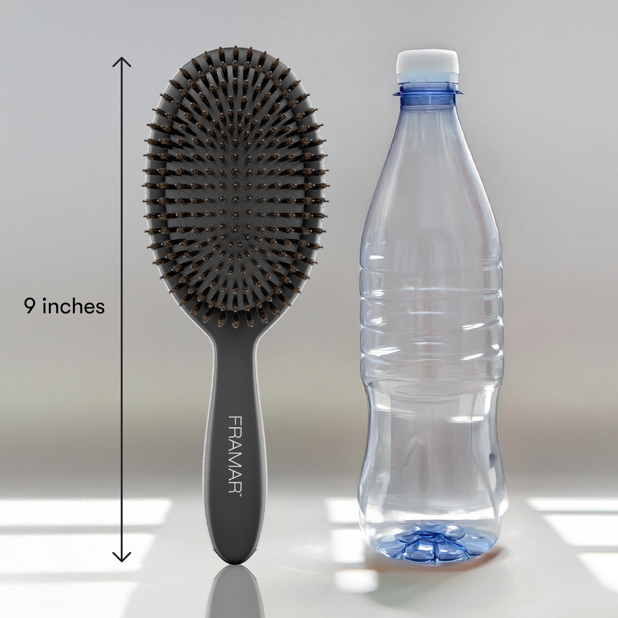 FRAMAR Black Boar Bristle Hair Brush - Natural Bristle Brush For Fine Hair, Boar Brush For Slicking Back Hair, Hair Brush For Women, Slick Back Hair Brush, Brosse a Cheveux, Brosse Poil De Sanglier 🍁 All In One Marketplace Canada