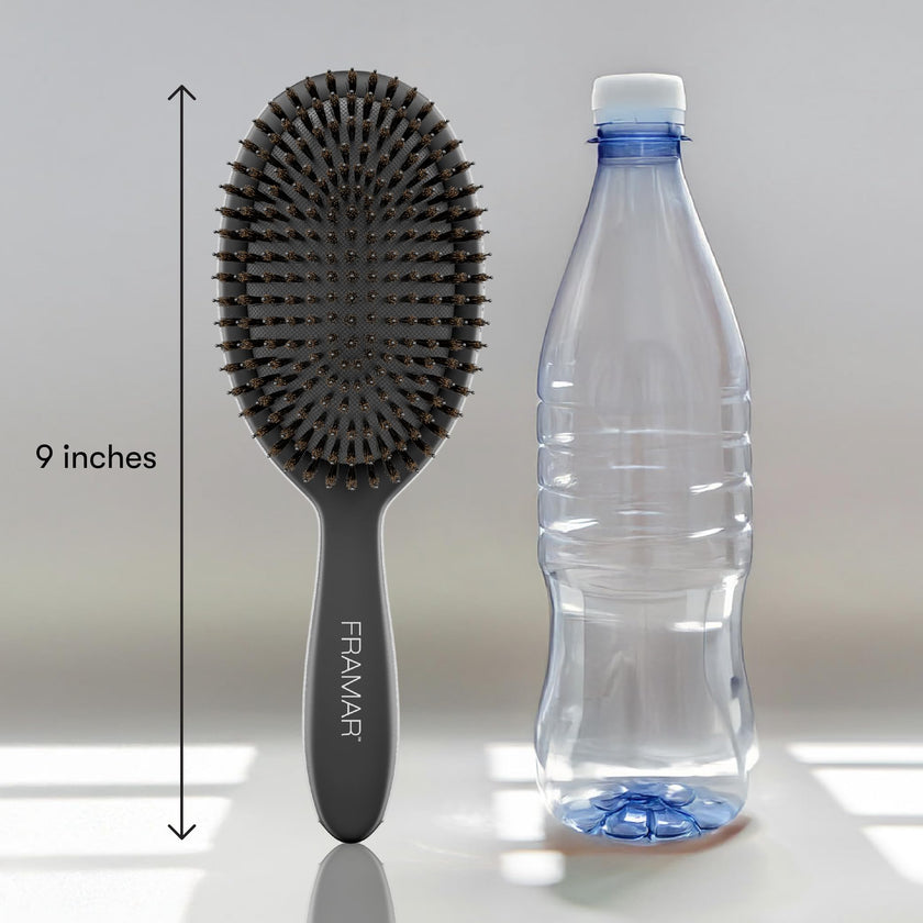 FRAMAR Black Boar Bristle Hair Brush - Natural Bristle Brush For Fine Hair, Boar Brush For Slicking Back Hair, Hair Brush For Women, Slick Back Hair Brush, Brosse a Cheveux, Brosse Poil De Sanglier 🍁 All In One Marketplace Canada
