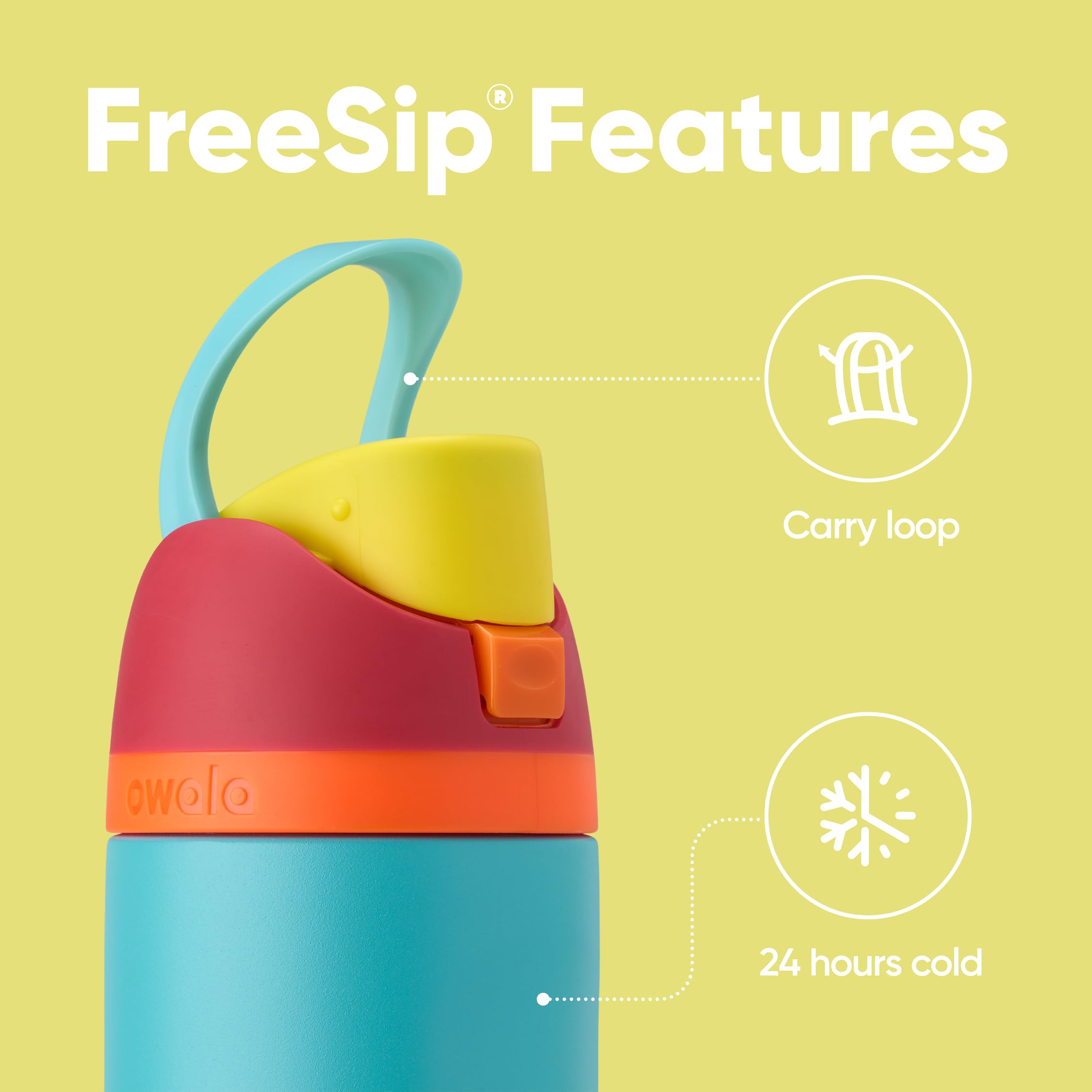 Owala FreeSip Insulated Stainless Steel Water Bottle with Straw for Sports and Travel, BPA-Free, 24-oz, Red/Aqua (Summer Sweetness) 🍁 All In One Marketplace Canada