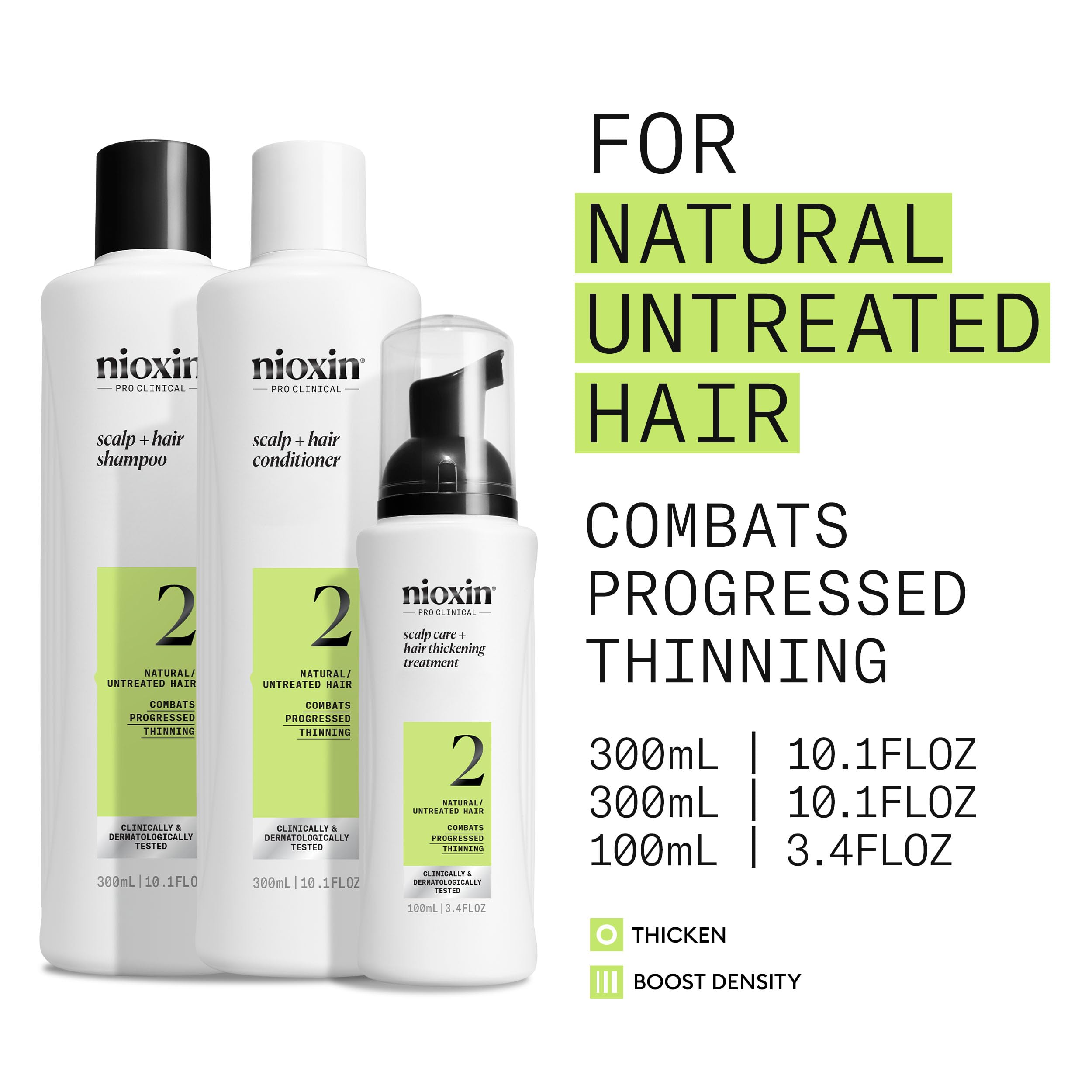 Nioxin Scalp + Hair Thickening System 2 - Hair Thickening System for Natural Hair with Progressed Thinning, Full Size (Packaging May Vary) 🍁 All In One Marketplace Canada