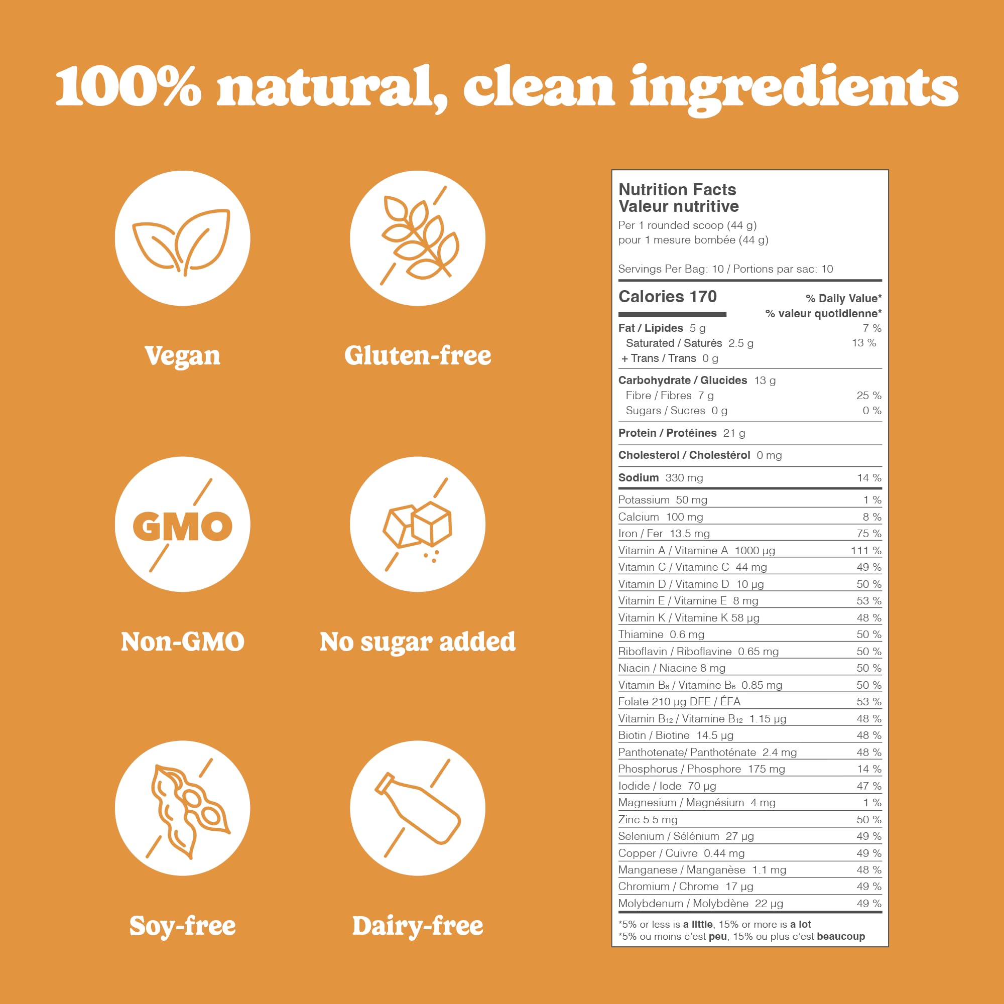 Good Protein Vegan Plant-based Protein Powder 100% Natural, Non-GMO, Dairy-free, Gluten-free, Soy-free, No Added Sugar and Nothing Artificial. Salted Caramel All-in-One Shake 440 grams 🍁 All In One Marketplace Canada