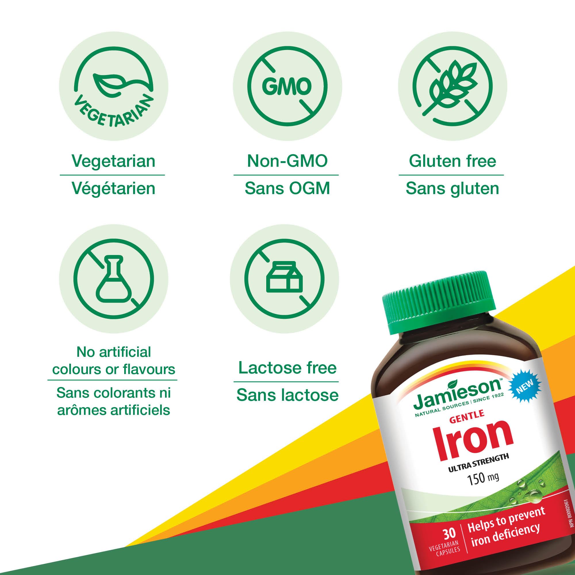 Jamieson Gentle Iron Ultra Strength, Off-white, 30 Count (Pack of 1) 🍁 All In One Marketplace Canada