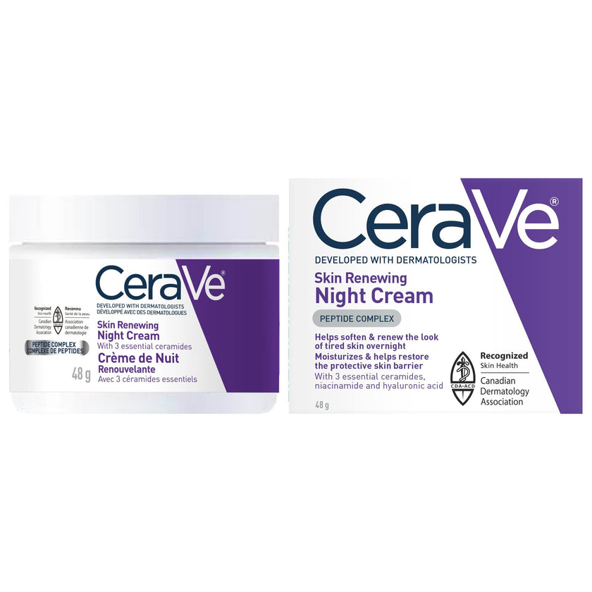 CeraVe Night Cream for Face, Skin Renewing Moisturizer for Men & Women With Hyaluronic Acid, Niacinamide, Bio Peptides & Ceramides. Fragrance Free, Non-comedogenic, Suitable for Sensitive Skin 🍁 All In One Marketplace Canada