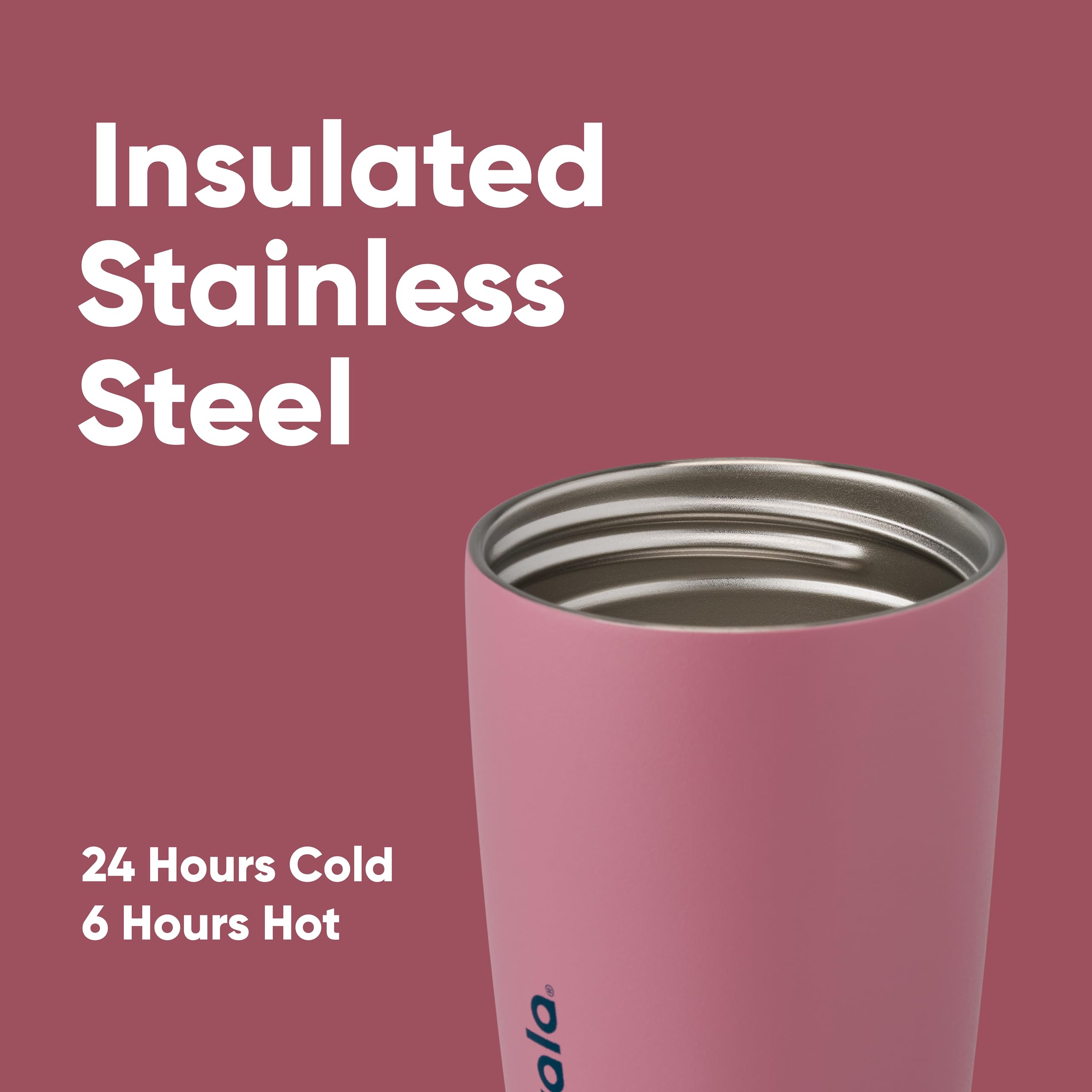 Owala SmoothSip Slider Insulated Stainless Steel Coffee Tumbler, Reusable Iced Coffee Cup, Hot Coffee Travel Mug, BPA Free 12 oz, Crochet Queen 🍁 All In One Marketplace Canada