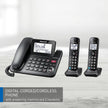 Panasonic Expandable Corded Phone System, Bluetooth Pairing for Wireless Headphones and Hearing Aids, Smart Call Block, Bilingual Talking Caller ID, 2 Handsets - KXTGF892B (Black) 🍁 All In One Marketplace Canada