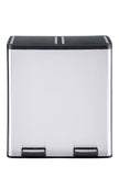The Step N' Sort 18.5 Gallon Extra Large Capacity, Soft-Step, Dual Trash and Recycling Bin with Removable Inner Bins. Silver 🍁 All In One Marketplace Canada