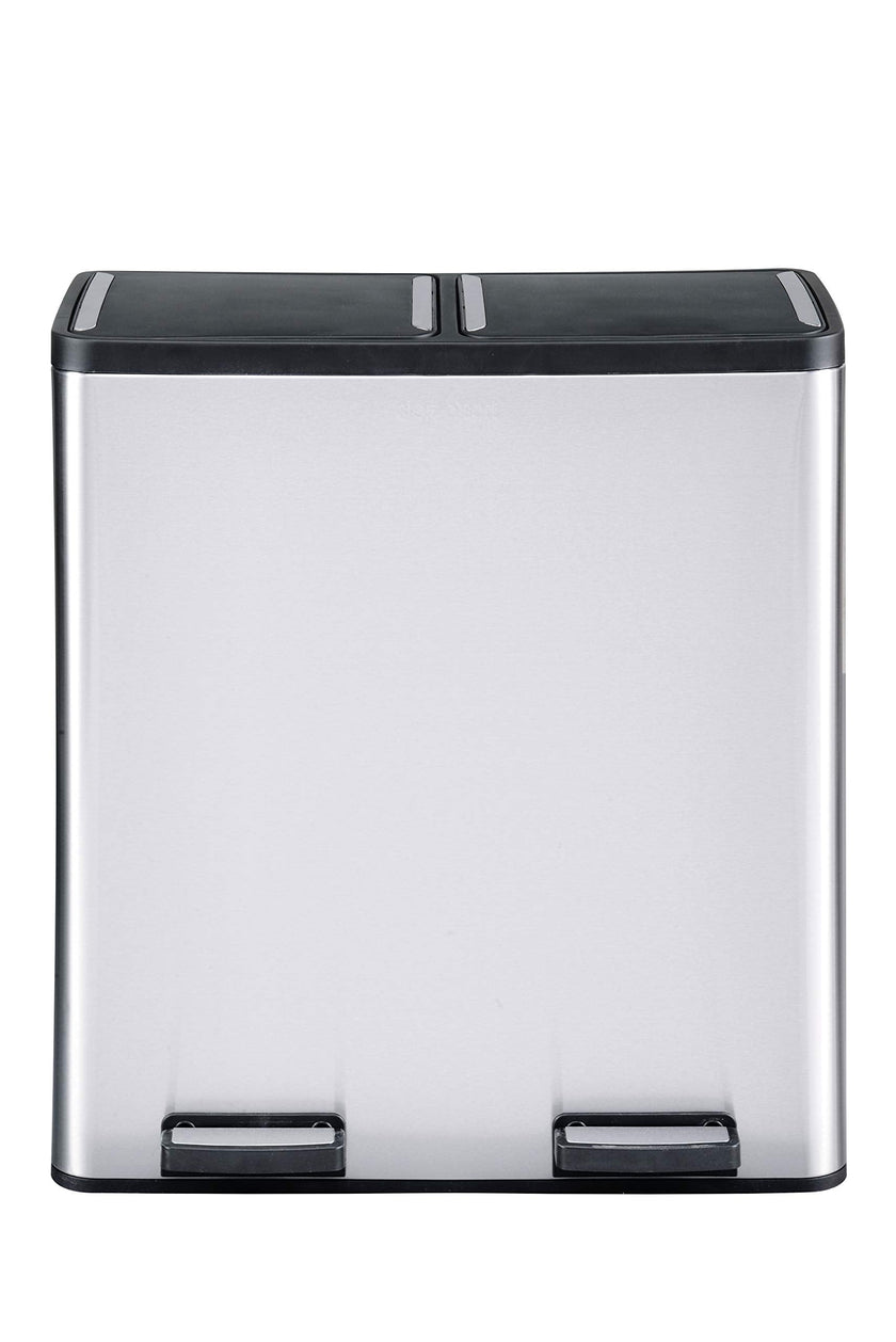 The Step N' Sort 18.5 Gallon Extra Large Capacity, Soft-Step, Dual Trash and Recycling Bin with Removable Inner Bins. Silver 🍁 All In One Marketplace Canada