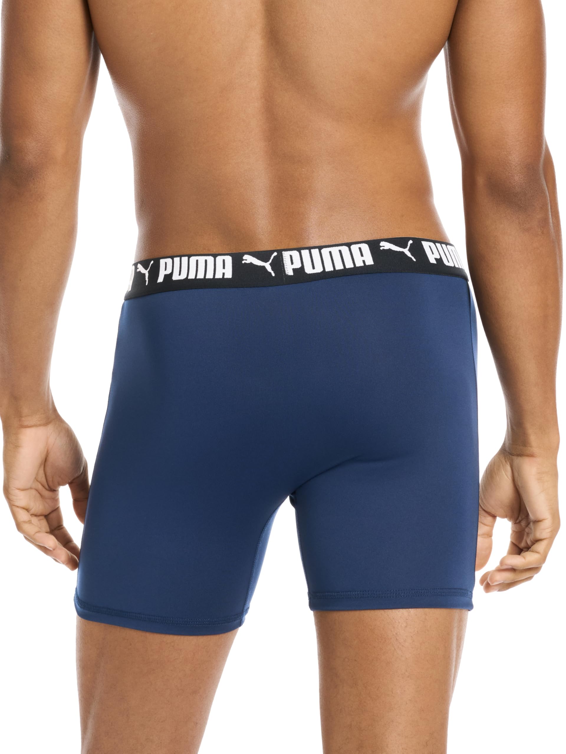 Puma Men's 4 Pack Active Stretch Boxer Briefs, Blue/Black/Gray, X-Large 🍁 All In One Marketplace Canada
