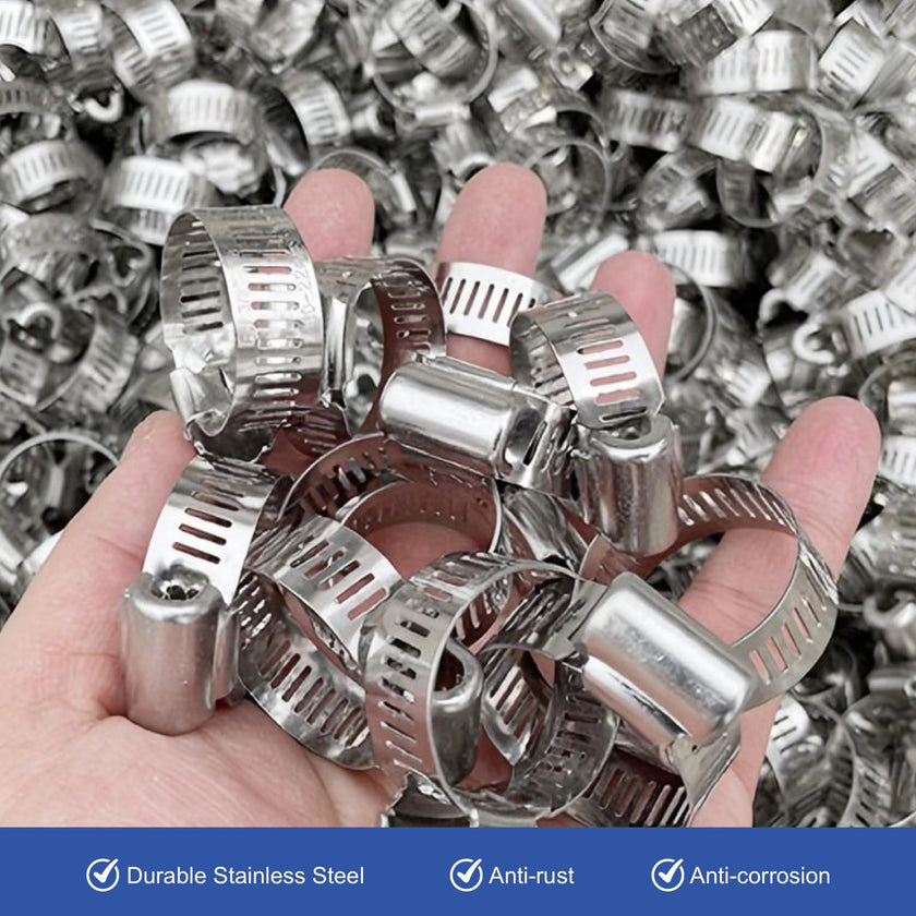 Hose Clamps, Small Worm Gear Hose Clamp Kit, Stainless Steel Worm Gear Hose Clamps for Radiator, Heater, 1 inch, 3/8 inch, 1/2 inch, 1/4 inch, 40 pcs 🍁 All In One Marketplace Canada