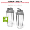 Starfrit Personal Blender, Two 828ml Cups, High, Low & Pulse Modes, 300W, Black 🍁 All In One Marketplace Canada