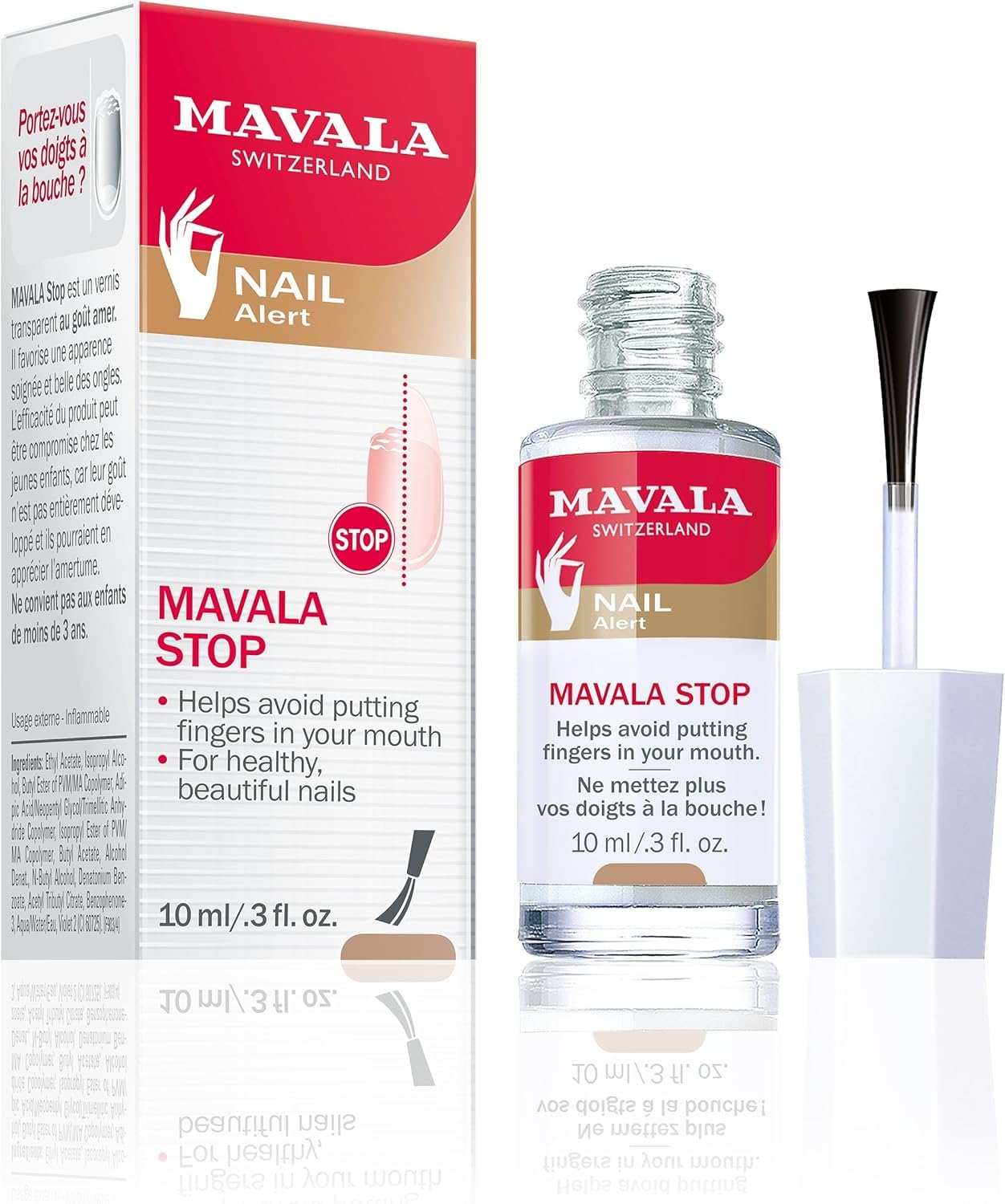 Mavala Stop Nail Biting Polish, No more putting Fingers in your Mouth, for Adults and Children, Invisible, Safe, and Bitter, 100% Made in Switzerland, Natural Ingredients, Cruetly Free, Vegan, 10 ml 🍁 All In One Marketplace Canada