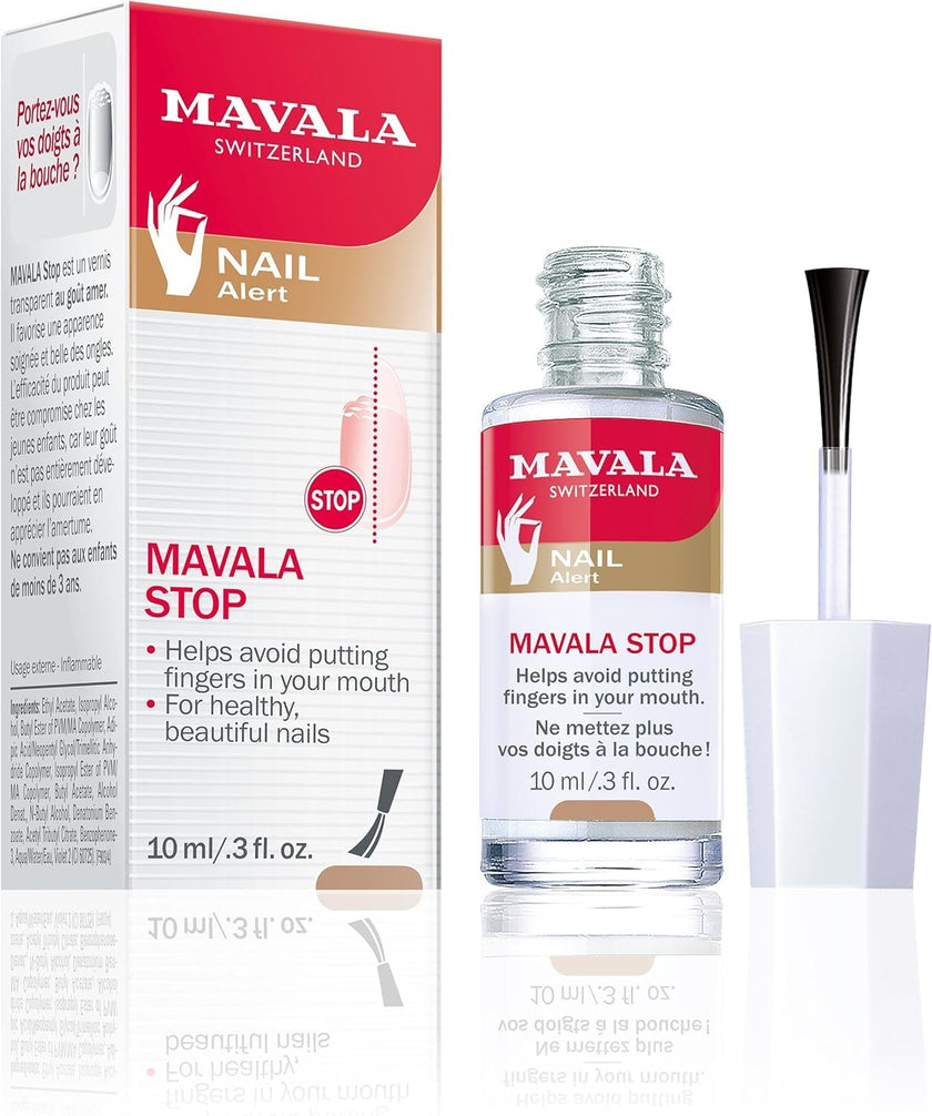 Mavala Stop Nail Biting Polish, No more putting Fingers in your Mouth, for Adults and Children, Invisible, Safe, and Bitter, 100% Made in Switzerland, Natural Ingredients, Cruetly Free, Vegan, 10 ml 🍁 All In One Marketplace Canada
