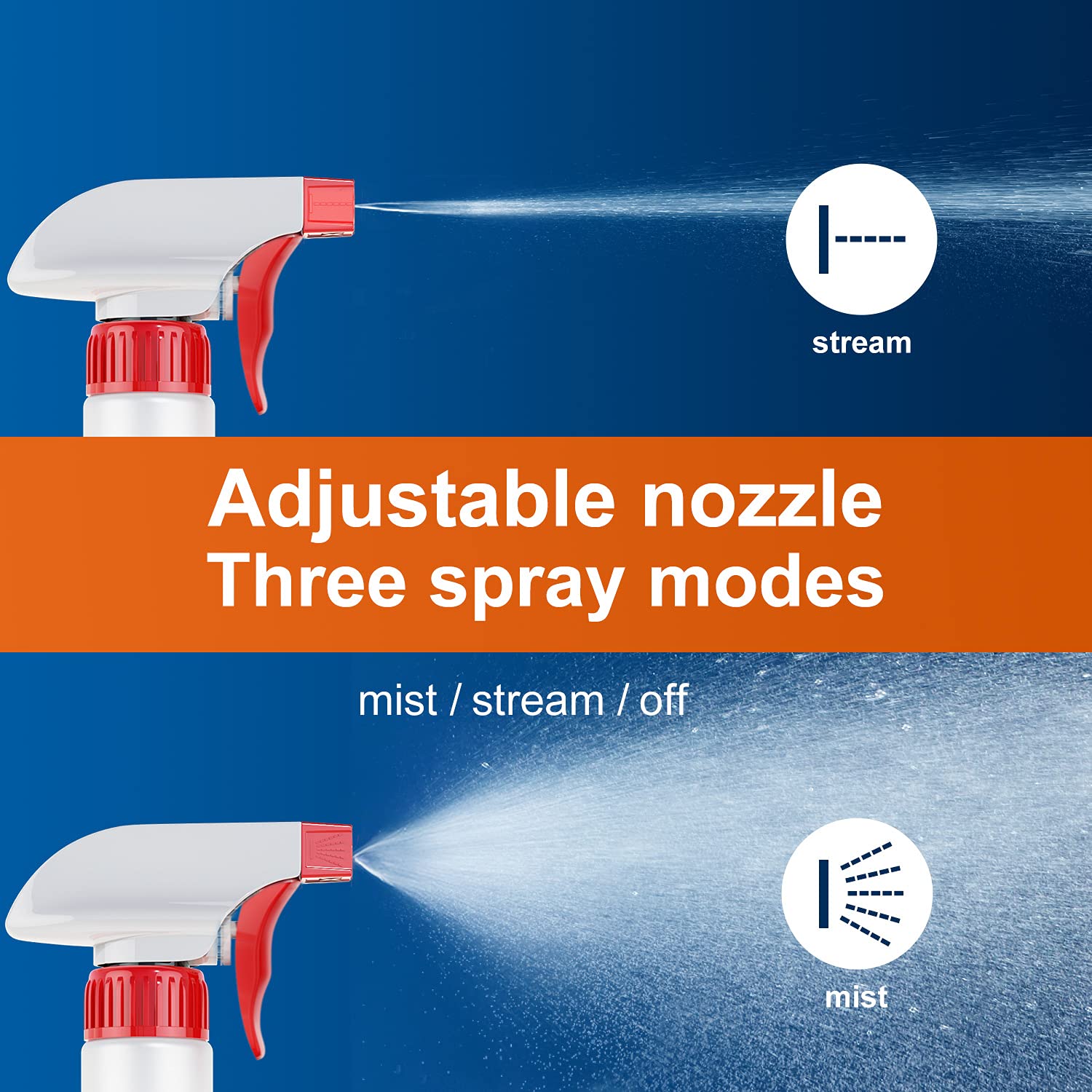 Veco Spray Bottle (5 Pack,16 Oz) with Measurements and Adjustable Nozzle(Mist & Stream Mode), HDPE Plastic Spray Bottles for Cleaning Solution,No Leak and Clog 🍁 All In One Marketplace Canada