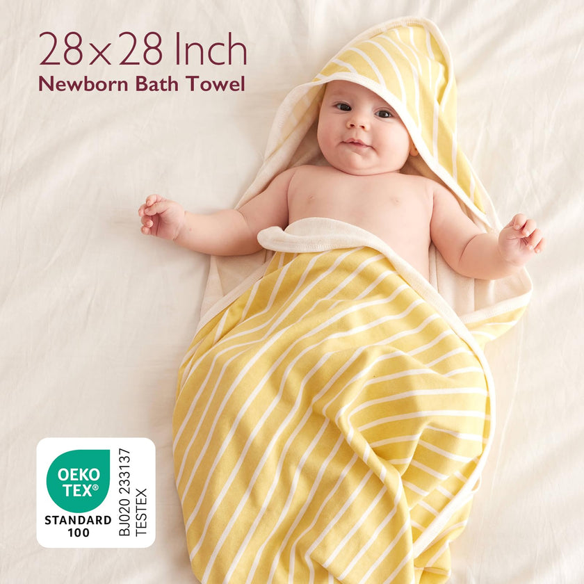 Momcozy Baby Towel with Hooded - Ultra Soft & Absorbent Large Bath Towel Set for Comfort & Gentle on Baby's Skin - Med Thick& Durable -Shower Gift & Bath Essential for Newborn, Infant, Toddler 🍁 All In One Marketplace Canada