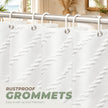 White Boho Fabric Shower Curtain 72 x 72 Inches, Modern Shabby Chic Textured Tufted Chevron Striped Minimalist Cloth Bathroom Shower Curtain 🍁 All In One Marketplace Canada