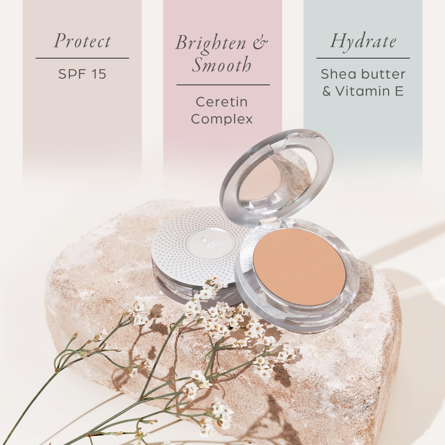PÜR MINERALS 4-in-1 Pressed Mineral Makeup Powder Foundation with SPF 15 - Concealer & Finishing Compact Pressed Powder for Face - Buildable Medium to Full Coverage Foundation Powder (Blush Medium) 🍁 All In One Marketplace Canada